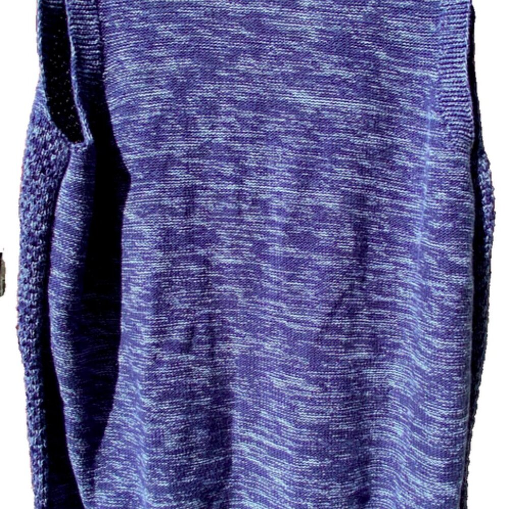 Gap Womens Small Cardigan With Flap Collar Blue Sleeveless Sweater Knit Long - Picture 2 of 9